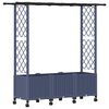 vidaXL Cama Elevada com Treli&ccedil;a e Telhado Cinzento 162,5 x 40 x 142 cm