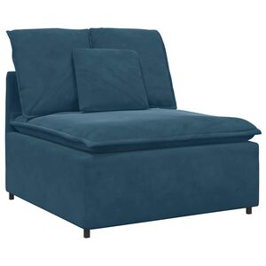 vidaXL M&oacute;dulo central para sof&aacute; modular com almofadas azuis, 100 cm