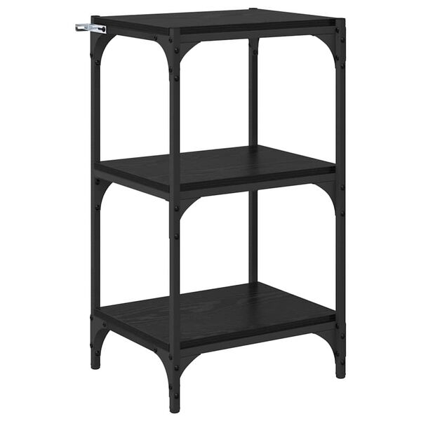 vidaXL Gabinete de Livros Carvalho preto 40 x 33 x 70,5 cm
