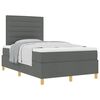 vidaXL Cama Box com cabeceira Cinza Escuro 120 x 190 cm tecido