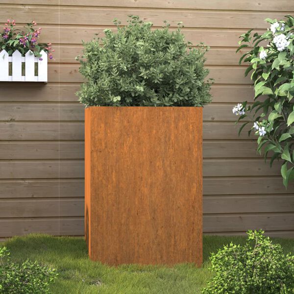 vidaXL Vaso/floreira 42x38x75 cm aço corten