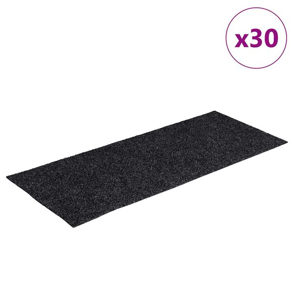 vidaXL Tapetes de escada autoadesivos 30 pe&ccedil;as 60x25 cm cinza retangulares