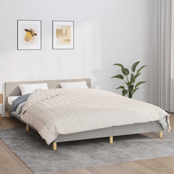 vidaXL Manta pesada 11 kg 220x235 cm tecido creme-claro