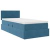 vidaXL Cama com Armazenamento Azul Escuro 90 x 190 cm Veludo