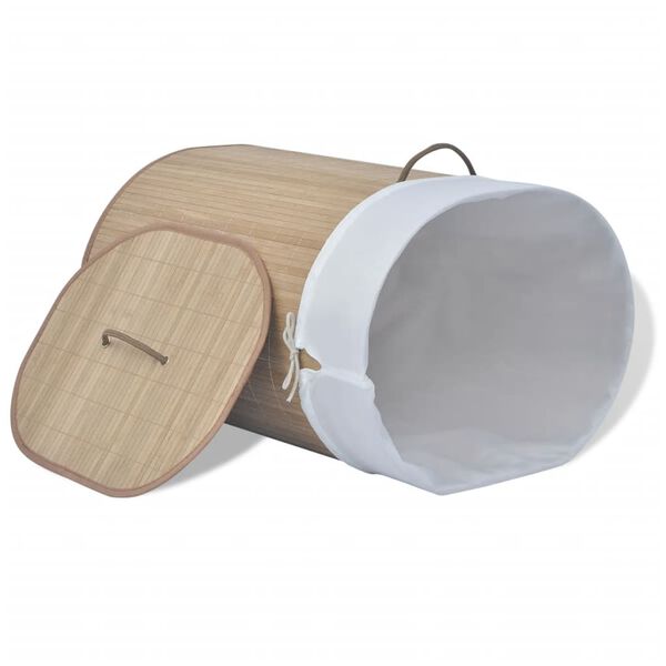 vidaXL Cesto oval para roupa suja bambu natural