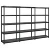vidaXL Unidade com 5 prateleiras 274,5x45,7x185 cm pl&aacute;stico preto
