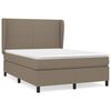 vidaXL Cama com molas/colch&atilde;o 140x190 cm tecido castanho-acinzentado