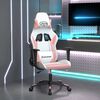 vidaXL Cadeira gaming couro artificial branco e rosa
