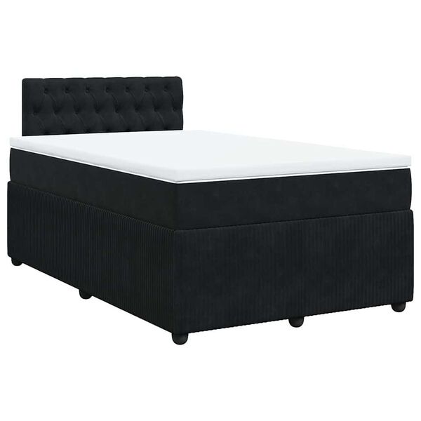 vidaXL Cama boxspring com colch&atilde;o 120x200 cm veludo preto