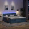 vidaXL Estrutura de cama otomana com colch&otilde;es 160x200cm tecido azul