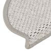 vidaXL Tapetes escada adesivos aspeto sisal 30 pcs 65x21x4cm platina