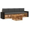 vidaXL Conjunto de Sof&aacute;s para Exterior 5 pcs Natural e Antracite