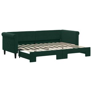 vidaXL Sof&aacute;-cama com gavet&atilde;o 80x200 cm veludo verde-escuro