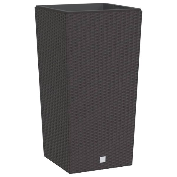 vidaXL Vaso com interior remov&iacute;vel 21 / 49 L vime PP castanho