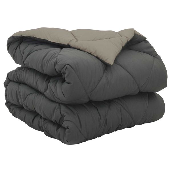 vidaXL Duvet de Ano Inteiro Cinza Claro e Antracite 220 x 140 cm