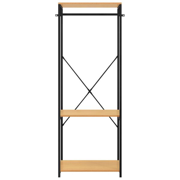 vidaXL Roupeiro 60x40x167 cm metal e contraplacado preto e carvalho