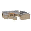vidaXL Conjunto de Sof&aacute; de Jardim 13 unid. Bege vime PE