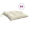 vidaXL Almofad&otilde;es de cadeira 4 pcs 40x40x7cm tecido oxford branco nata