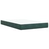 vidaXL Cama boxspring com colch&atilde;o 120x200 cm veludo verde-escuro