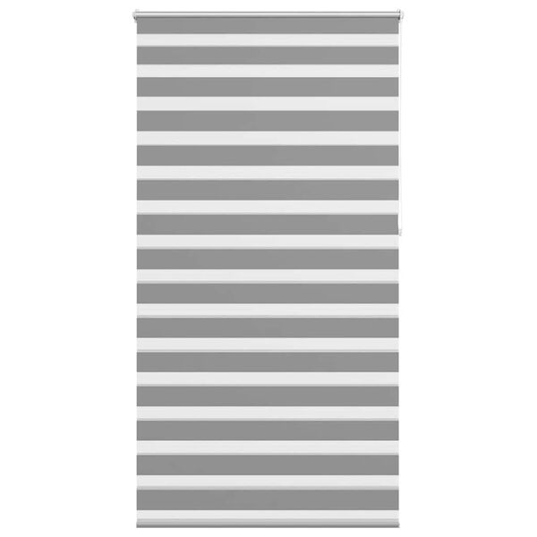 vidaXL Cortina Zebra, 120,9 x 230 cm, largura do tecido 116,7 cm, cinza