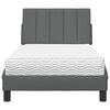 vidaXL Cama com colch&atilde;o Hanko 90x190 cm tecido cinzento-escuro