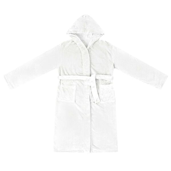 vidaXL Roup&atilde;o com Capuz Branco m Flanela