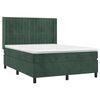 vidaXL Cama com molas/colch&atilde;o 140x190 cm veludo verde-escuro