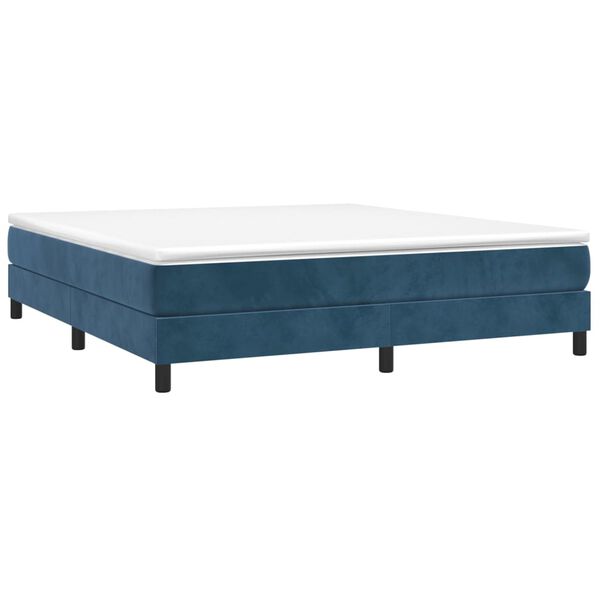 vidaXL Estrutura de cama com molas 160x200 cm veludo azul-escuro