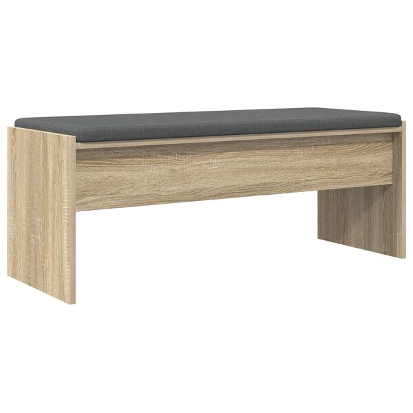vidaXL Banco de Hall com almofada Carvalho Sonoma 103 x 38 x 40 cm