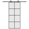 vidaXL Porta deslizante c/ conj. ferragens 90x205cm vidro ESG preto