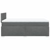 vidaXL Cama boxspring com colch&atilde;o 120x190 cm tecido cinzento-escuro