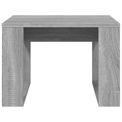 vidaXL Mesa de apoio 50x50x35 cm derivados de madeira cinzento sonoma