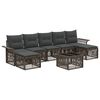 vidaXL Conjunto de Sof&aacute; de Jardim 8 pcs Cinzento vime PE