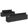 vidaXL 8 pcs conjunto sof&aacute;s de jardim com almofad&otilde;es vime PE preto