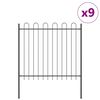 vidaXL Cerca para Jardim 9 pcs Cinzeto 15,3 x 1,5 m
