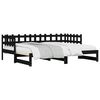 vidaXL Sofá-cama de puxar 2x(90x200) cm pinho maciço preto