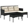vidaXL Conjunto de Sof&aacute; de Jardim 2 unid. Preto e Creme vime PE