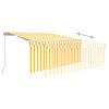 vidaXL Toldo retr&aacute;til manual com estore/LED 3x2,5 m amarelo e branco