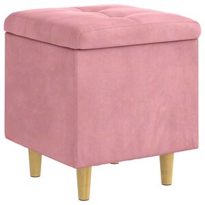 vidaXL Puff de armazenamento com almofada Rosa 40 x 40 x 45 cm Veludo