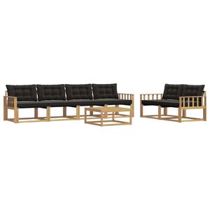 vidaXL Conjunto de Sof&aacute;s para Exterior 7 unid. Branco e Preto