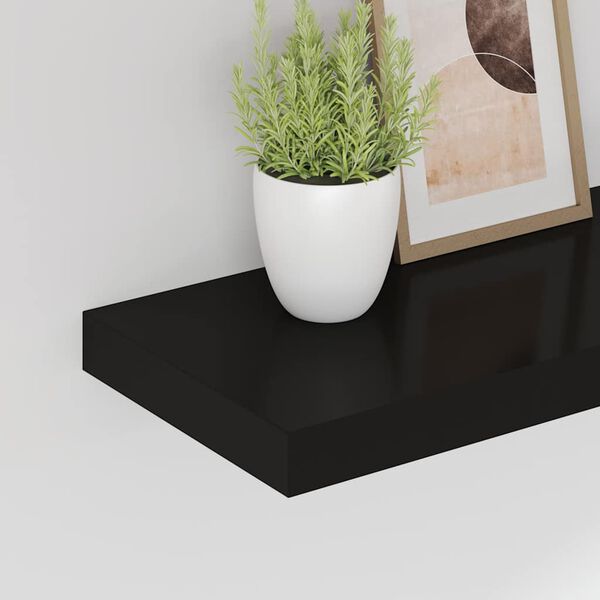 vidaXL Prateleira de parede suspensa 60x23,5x3,8 cm MDF preto