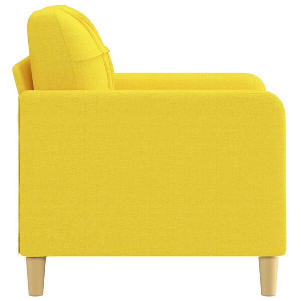 vidaXL Poltrona 60 cm tecido amarelo-claro