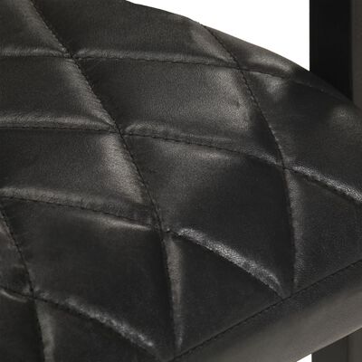 vidaXL Cadeiras de jantar cantilever 6 pcs couro genuíno preto
