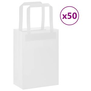 vidaXL Sacos de papel 50 unid com al&ccedil;as branco 15x8x21 cm