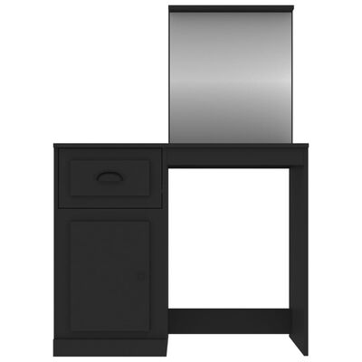 vidaXL Toucador com espelho 90x50x132,5 cm derivados de madeira preto