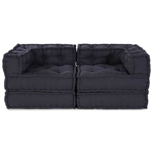 vidaXL Unidade de Sof&aacute; Modular 2 unid. Tecido Antracite