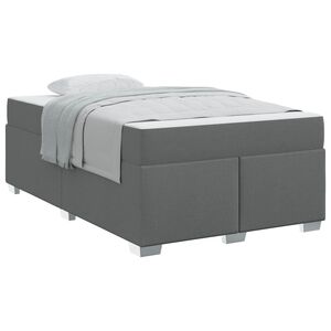 vidaXL Estrutura da Cama com colch&atilde;o Cinza Escuro 120 x 200 cm tecido