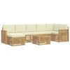 vidaXL Conjunto de Sof&aacute;s para Exterior 8 pcs Branco e Creme