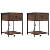 vidaXL Arm&aacute;rio de Cabeceira 2 pcs Carvalho Marrom 42 x 41 x 56 cm