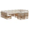 vidaXL Conjunto de Sof&aacute;s para Exterior 13 unid. Natural e Branco Creme